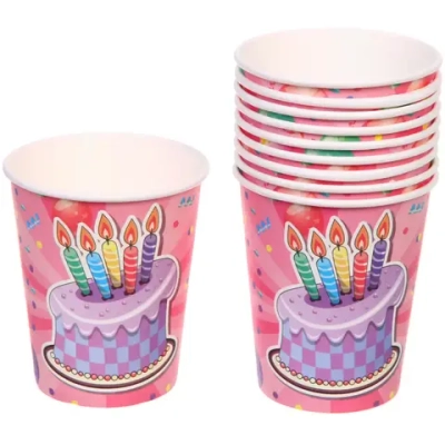 Стакан бумажный 0,2л в наборе 10 шт «Тортик»