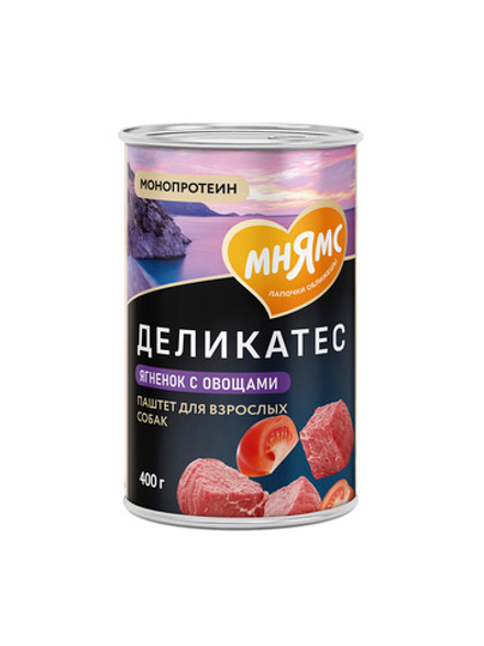 Влажный корм Мнямс Деликатес Паштет из ягненка с овощами для собак всех пород "Мусака по-ираклионски" 400 г
