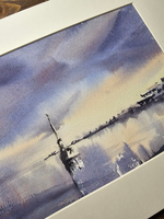 Картина авторская акварельная в паспарту 21х30 см на стену для интерьера "Севастополь"