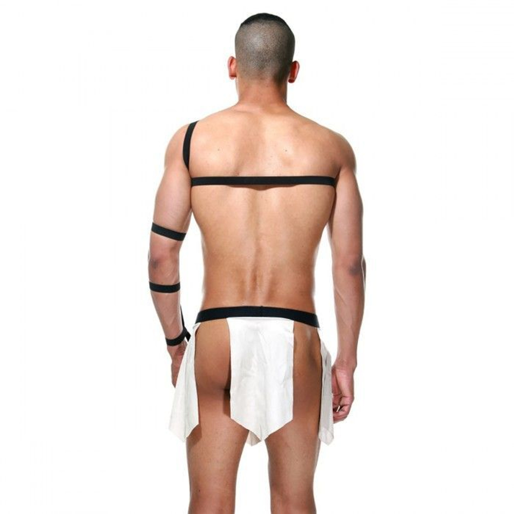 Мужской игровой костюм «Гладиатор» (Размер: L-XL) (Цвет: белый с черным)