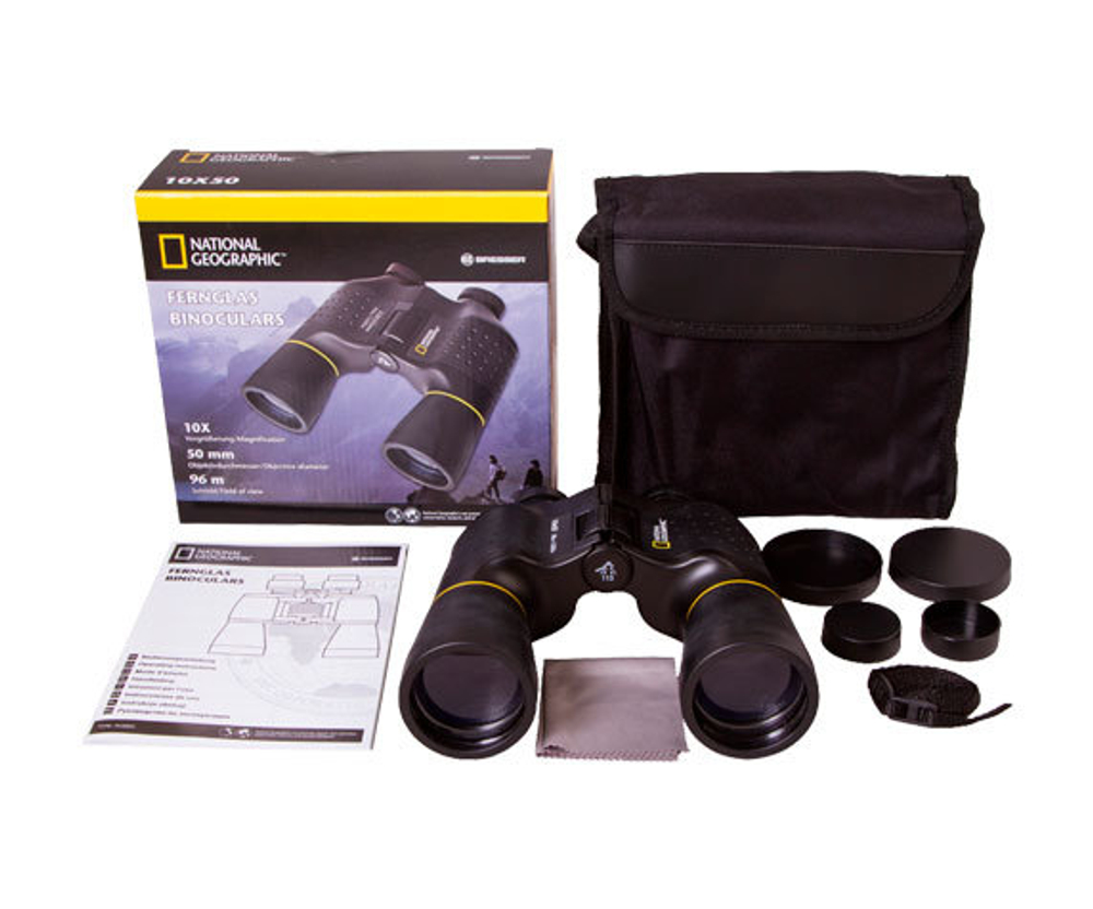 Комплект поставки Bresser National Geographic 10x 50