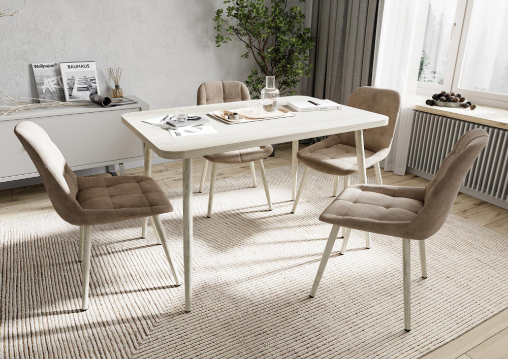 Стол Корсика 32 CRAFT М бабочка В1, ЛДСП (1200*800*380) Туя / белый/ПВХ Туя