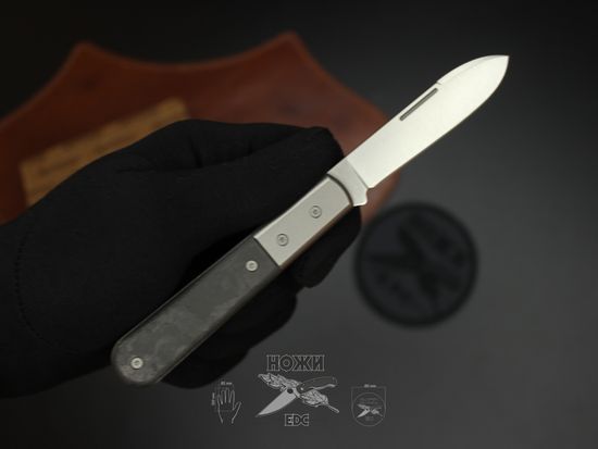 Складной нож Lion Steel "BARLOW Roundhead" L/CK0111 RCF c клинком из стали Böhler M390 Microclean®, рукоять титан / карбон