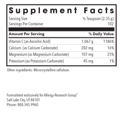 Buffered Vitamin C Powder 240 гр. Allergy Research Group