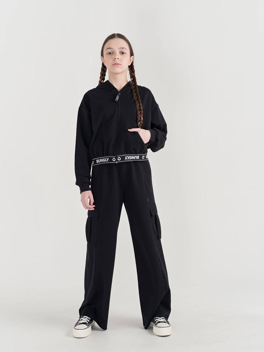 Толстовка облегченная "УГОЛЬ" укороченная подростковая