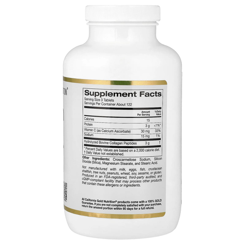 California Gold Nutrition, гидролизованный коллаген I и III типов, 365 таблеток