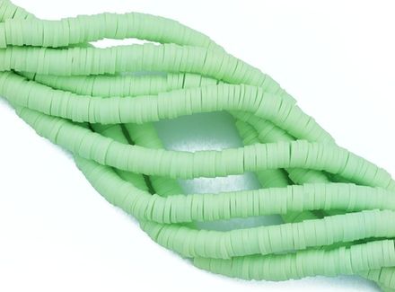 Нить каучуковых бусин 5мм, нежно-зеленый