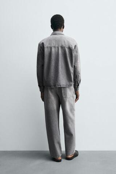 ZARA ДЖИНСЫ STRAIGHT FIT, СЕРЫЙ