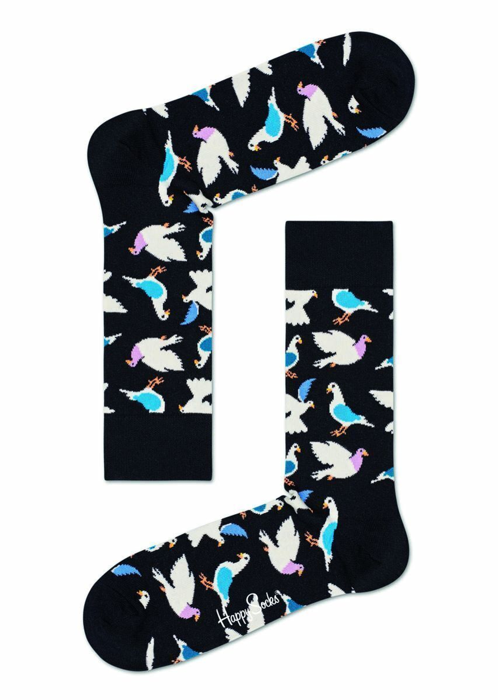 Носки унисекс Pigeon Sock с голубями (Размер: 29) (Цвет: черный)