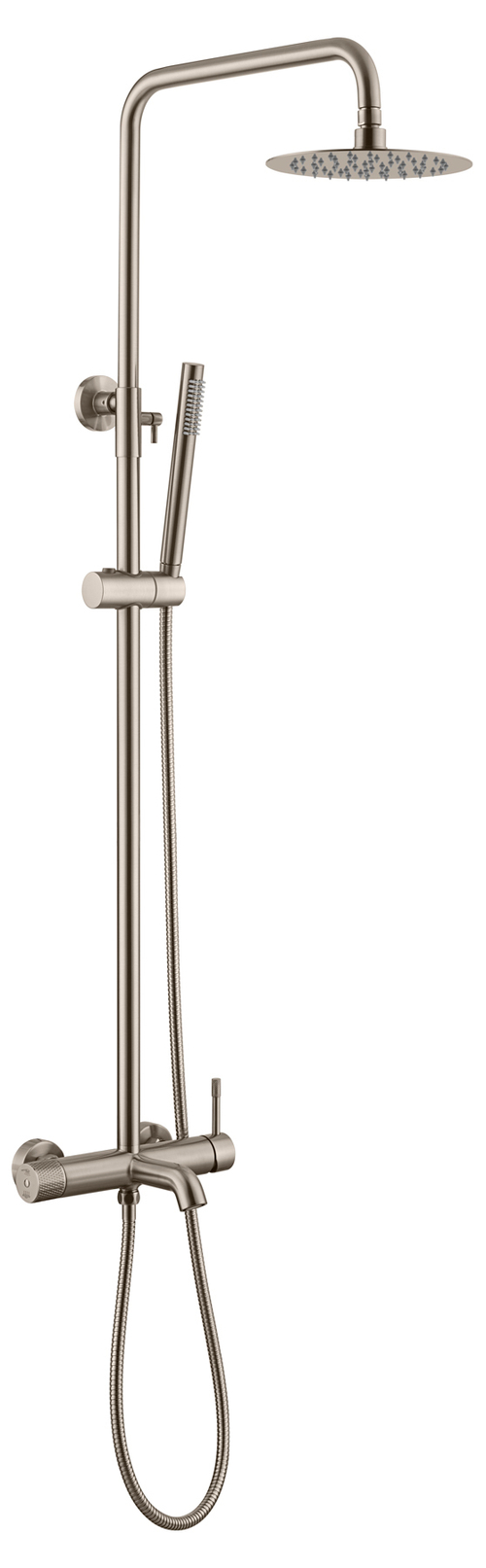 Boheme Стойка для душа со смесителем , Uno Nickel Brush, верхний душ латунь
