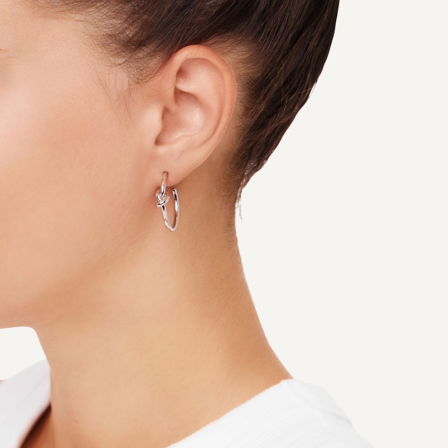 Серьги Knot Hoop – Silver