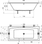 Акриловая ванна Ravak Formy 02 Slim 180x80 C891300000 без гидромассажа
