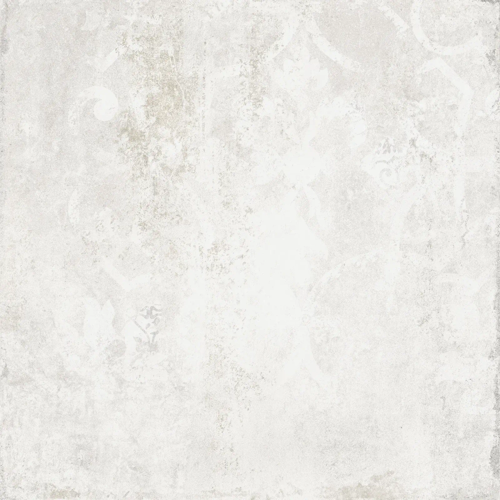 Керамогранит Alma Ceramica GFU6060TTM17R Totem 60x60 белый / серый светлый глазурованный матовый / противоскользящий под бетон / с орнаментом