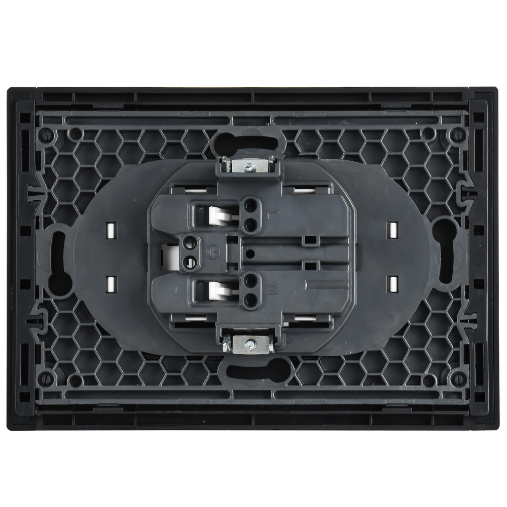 FORTE&PIANO Розетка 2-местная без заземления без защитных шторок безвинтовое крепление 10А FP626M металл шампань IEK