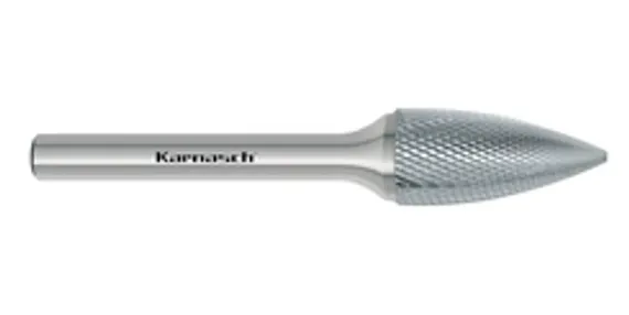 Борфреза твердосплавная Karnasch форма D, 8х7х6х52 мм, насечка HP-3 PRO, без покрытия, арт. 11.4093-020