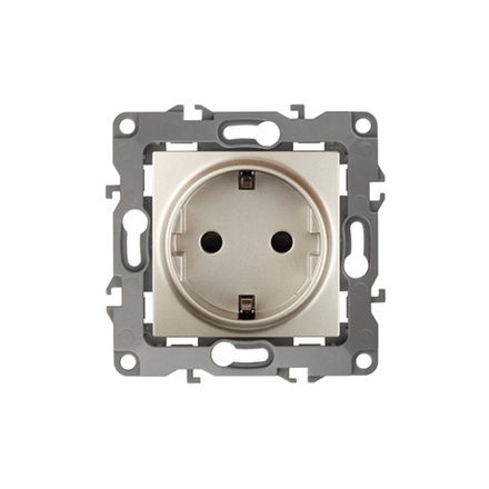 Розетка ЭРА Серия 12 12-2101-04 с заземлением 2P+E Schuko 16A-250В IP20 шампань