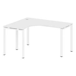 Metal System Стол криволинейный левый на П-образном м/к БП.СА-3 (L) Белый/Металл Белый 1400*1200*750