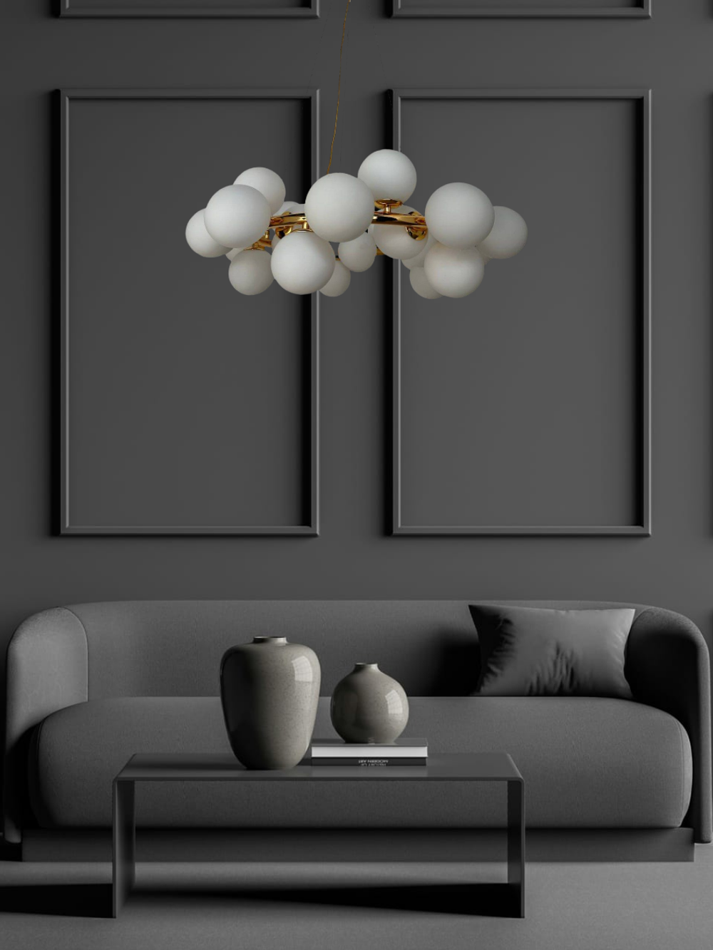 Люстра подвесная Lanbos, 25 LED ламп G9, 175 Вт, до 30 кв м, золотая