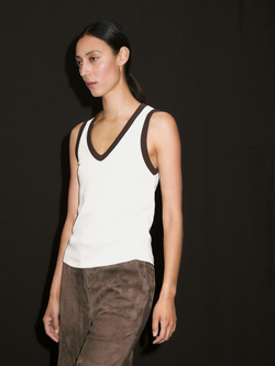 Massimo Dutti Футболка из 100% хлопка с V-образным вырезом, натуральный, кремовый