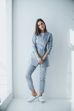 Блуза женская м272 toray твил серый529