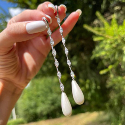 Серьги Ermolov длинные с жемчугом