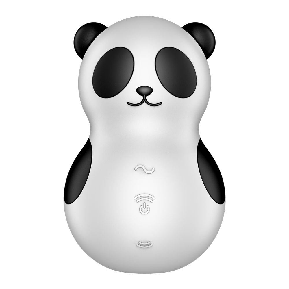 Вакуумный клиторальный массажер Pocket Panda (Цвет: белый с черным)