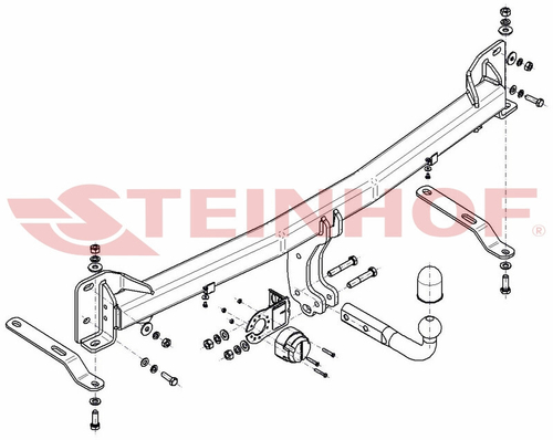 Фаркоп на Ford Explorer рестайлинг 2015-2019 без подрезки бампера (паспорт и сертификат в комплекте)(без электрики) Steinhof.F-277