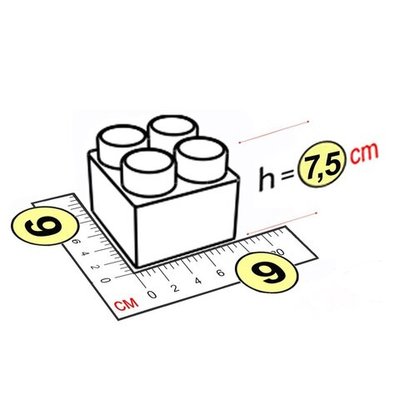 Элемент 9x9x7,5 см для GigaBloks 7,5"
