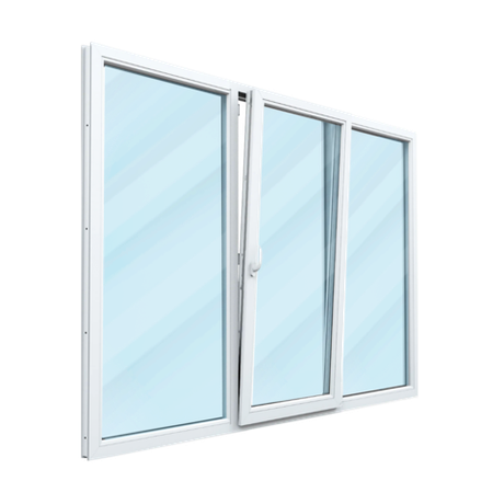 Пластиковое окно трехстворчатое 70 мм 5 камер 3 стекла