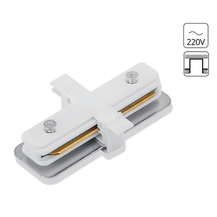 Коннектор питания прямой белый Arte Lamp TRACK ACCESSORIES для встраиваемой ТС