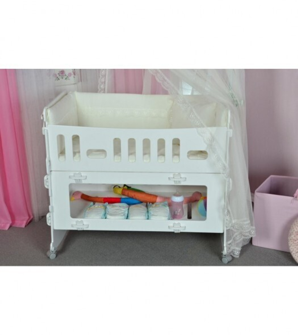 Классическая детская кроватка Agashi Mom Side 21 (белый)