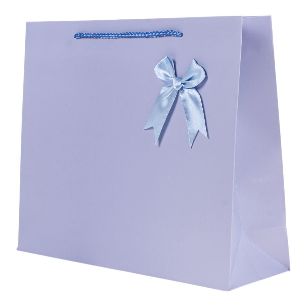 Пакет подарочный "Бант" 32*26*10,4см, с атласным бантом, 4 цвета микс