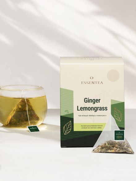 Чай зеленый "Имбирь и Лемонграсс" в пирамидках 50 г. (2,5 г х 20 шт)