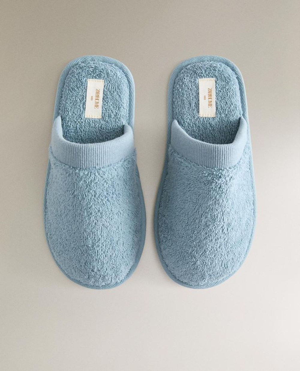 ZARA HOME ДЕТСКИЕ МАХРОВЫЕ ТАПОЧКИ, СИНИЙ