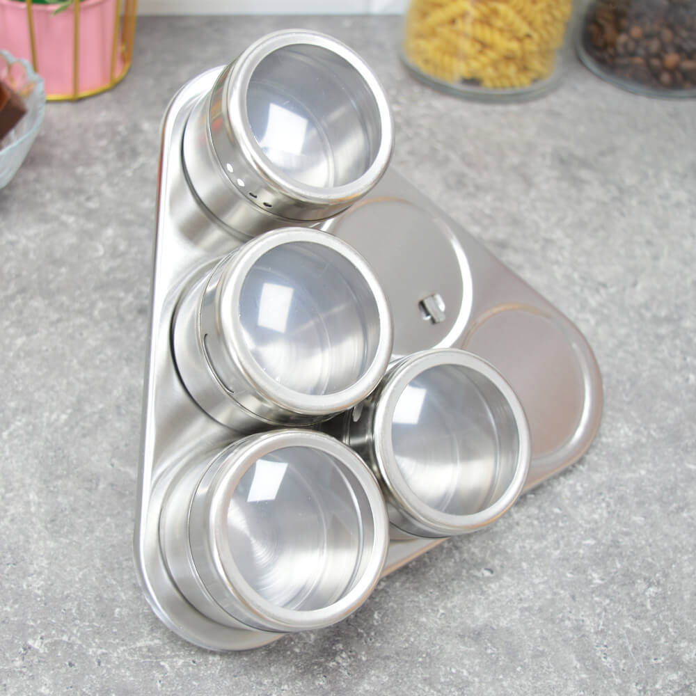 Набор для специй 7 предметов, на магните, цвет серебро, MB 40465