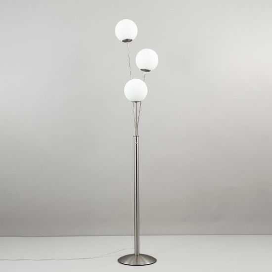 CL102934 Томми Хром Мат.+ Белый Св-к Торшер