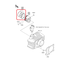 13008-1189. RING-SET-PISTON,STD. Kawasaki KL110, KLX110, KSR, AN110L