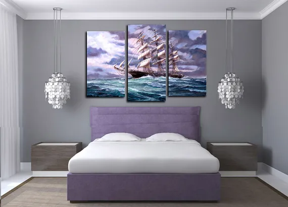 Модульная картина"Парусник в море"