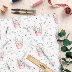 Ткань барби зайцы в корзине