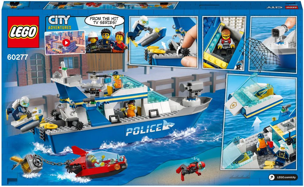 Конструктор LEGO City Police 60277 Катер полицейского патруля