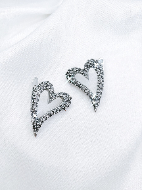 "Люблю" серьги в серебряном покрытии из коллекции "Скажи о любви" от Jenavi  с английским замком