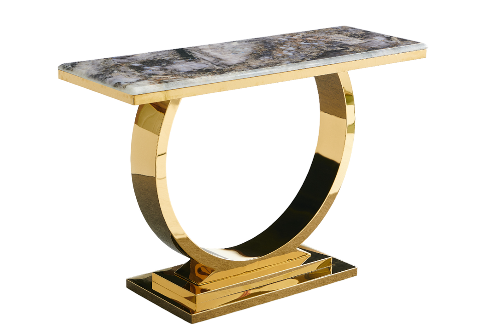 Стол-консоль Ist Casa Лира, 120х40х76 см, темно-серый, золотой