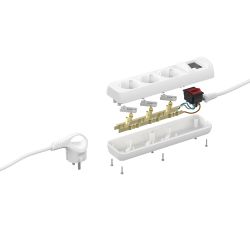 Удлинитель электрический ЭРА UX-3es-3m с заземлением с выключателем 3 розетки 3 м ПВС 3x0,75мм2 10А | Электротовары