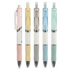 Набор синих автоматических шариковых ручек с верхней кнопкой, 5 шт, MC-Basir, авторучки синего цвета, цветной корпус серия Premium, ширина наконечника 0,7 мм