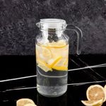 Кувшин прозрачный с крышкой, объем 1300 мл, стекло, PASABAHCE "БЕЙЗИК", фирменная подарочная упаковка, 43964