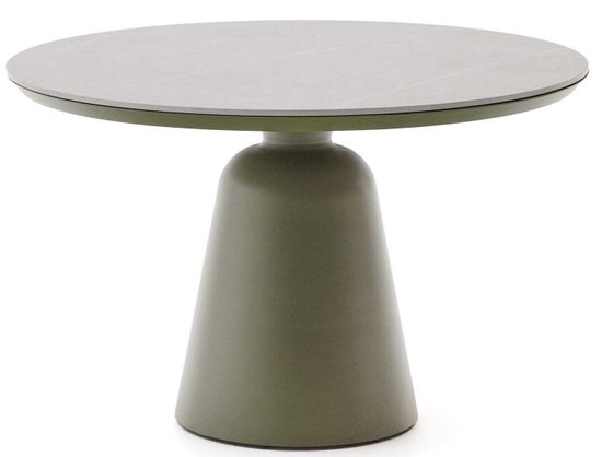 Уличный стол Tudons из алюминия с зеленой столешницей Ø120 см Испания La Forma