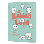 Блокнот 100х150мм. 24л. "Kawaii Love, наполненный любовью. Мятный с котиками" (Контэнт)