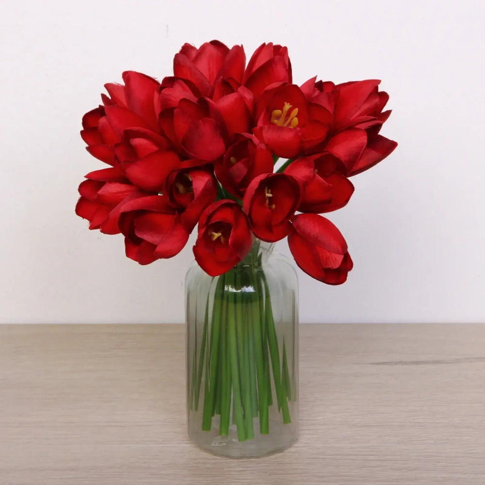 Цветы искусственные «Нежные тюльпаны» букет 20шт 23см красные