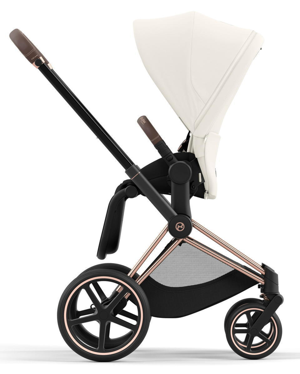 Коляска 3 в 1 Cybex Priam IV Rosegold complete и автокресло Cloud T i-Size Cozy Beige Plus Off White