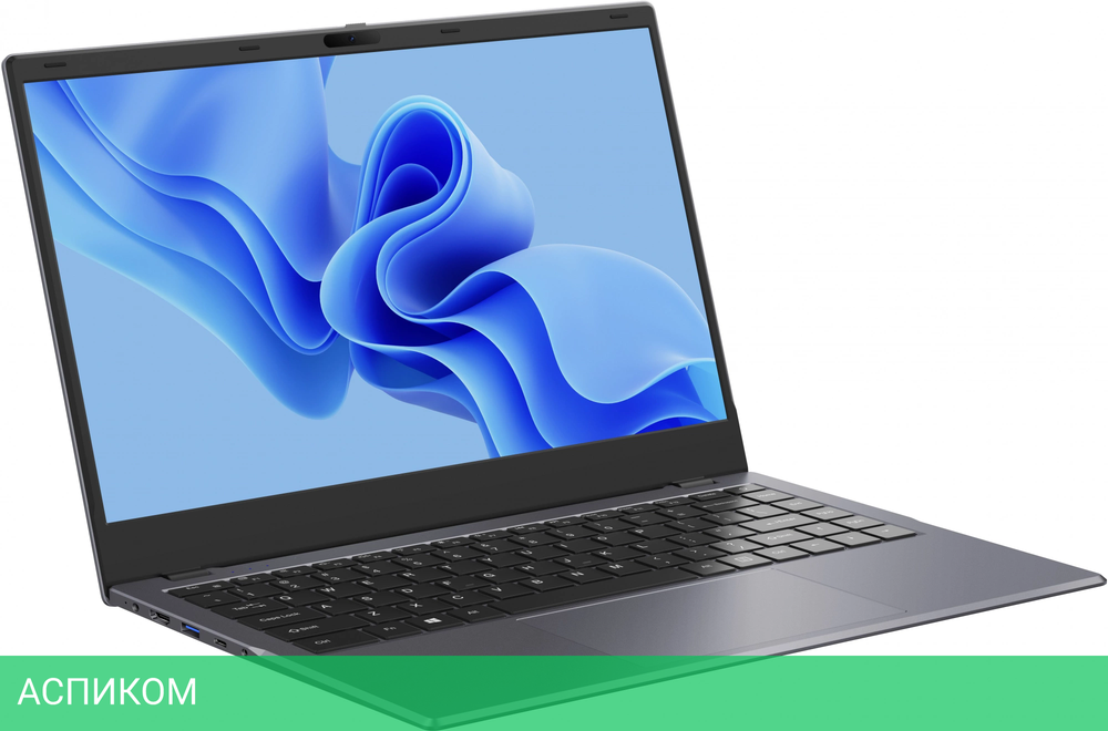 Ноутбук Chuwi GemiBook Xpro N-series N100 8Gb SSD256Gb Intel UHD Graphics 14.1" IPS FHD (1920x1080) Windows 11 Home grey WiFi BT Cam 5000mAh (1746155)